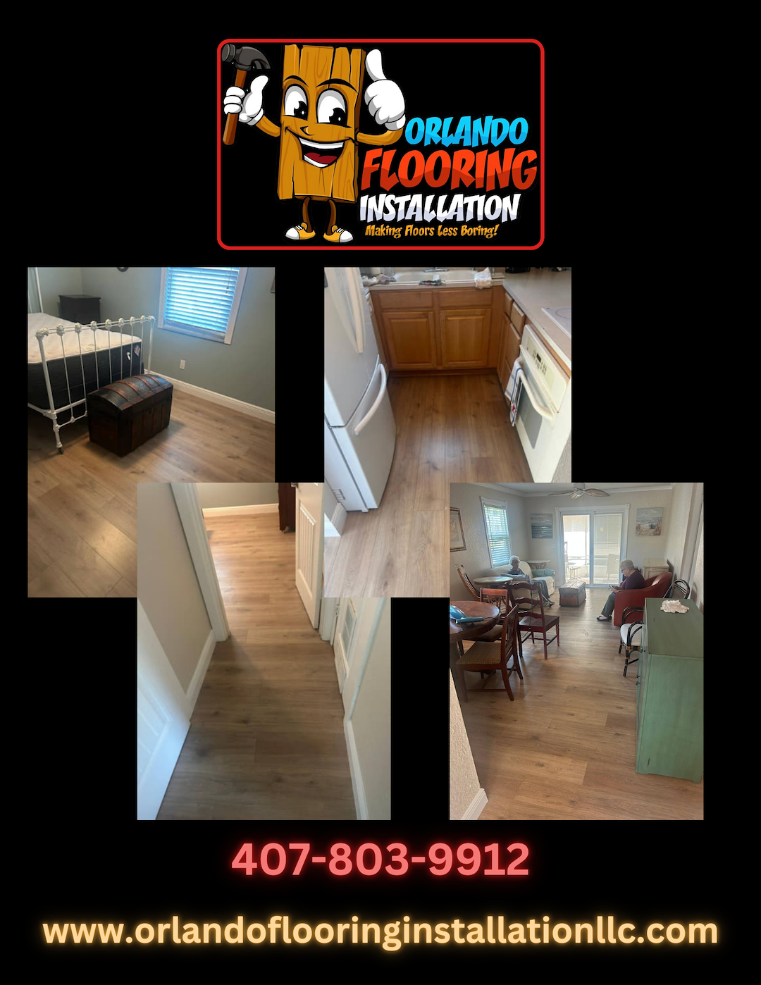 Honey-Tone LVP Flooring Installation | Orlando, FL